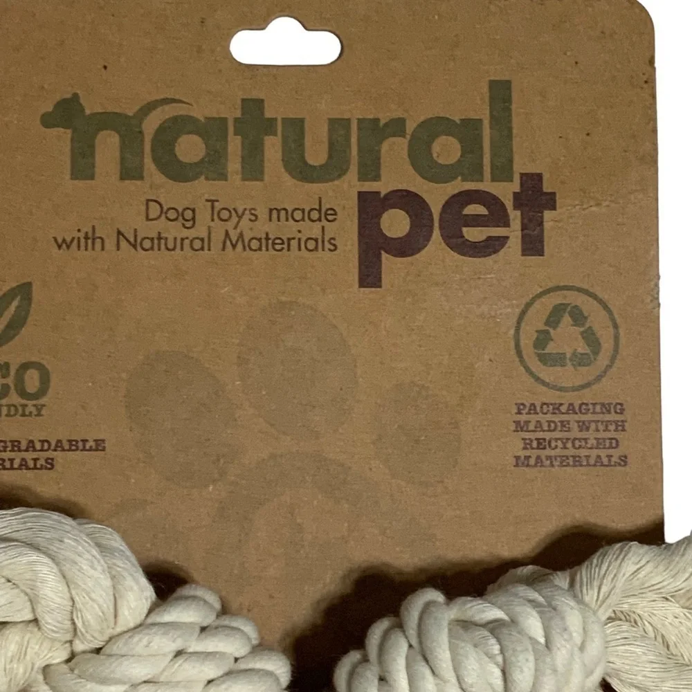 Natural Pet Rope Dog Toy Heavy Duty Fetch Tug Bone Made with Natural Materials